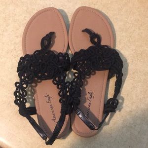 black sandals